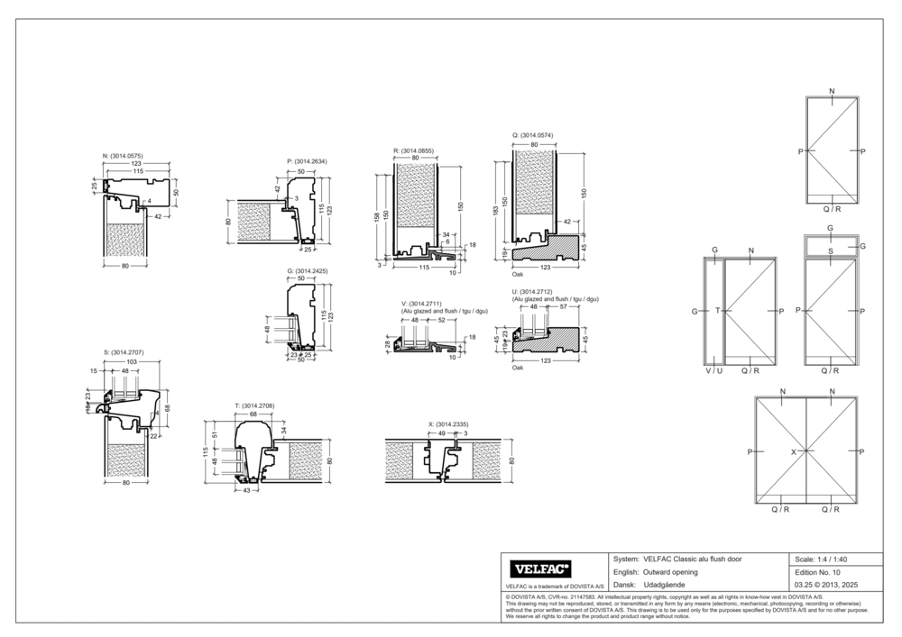 VELFAC Classic wood/alu flush doors